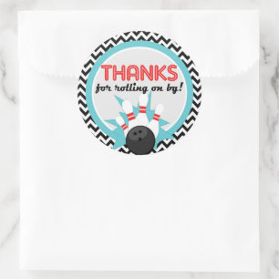 Thanks for Rolling on By Bowling Round Stickers