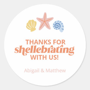 Thanks for Shellabrating Seashell Starfish Classic Round Sticker