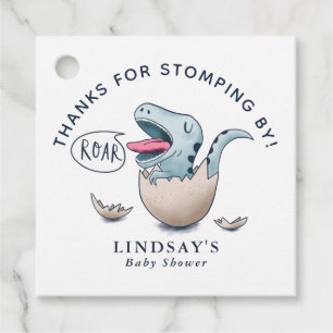 Thanks for Stomping By Blue Dinosaur Baby Shower Favour Tags