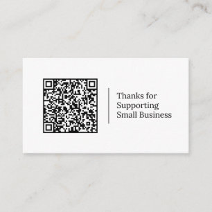 Thanks for Supporting Small Business QR code Card