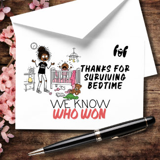 Thanks For Surviving Bedtime Thank You Card