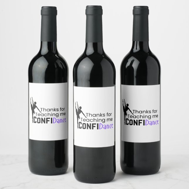 Thanks for Teaching ConfiDance! Wine Label (Bottles)