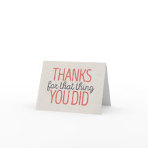Thanks for that thing you did card | Red/Tan