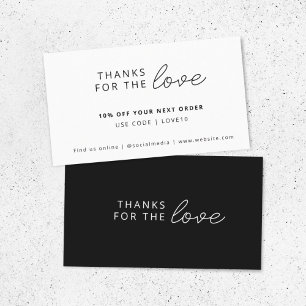 Thanks for the Love   Monochrome Businesss Order Discount Card