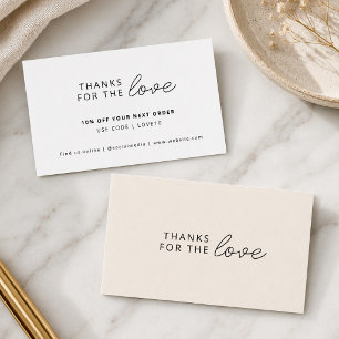 Thanks for the Love Peach Modern Businesss Order Discount Card