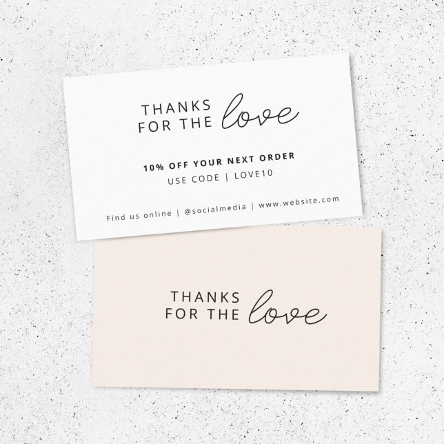 Thanks for the Love | Peach Modern Businesss Order Discount Card (Creator Uploaded)