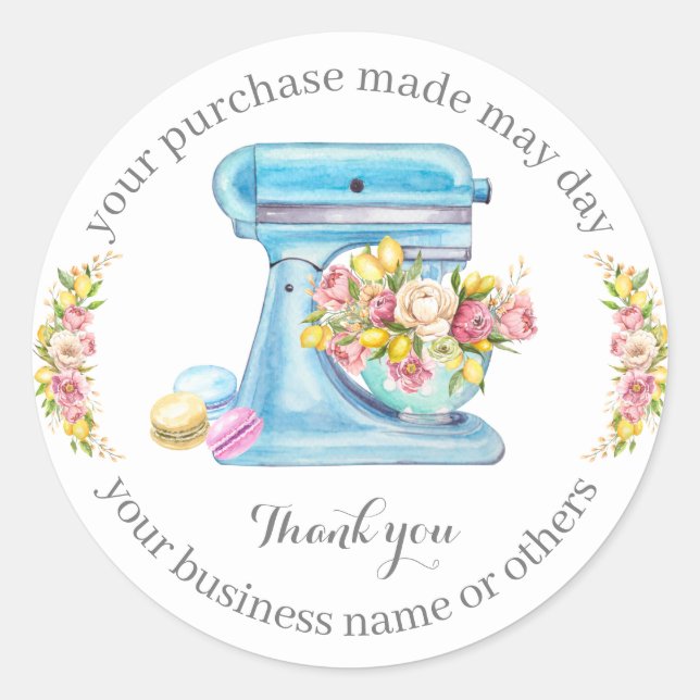 Thanks for the purchase, small bakery business. classic round sticker (Front)