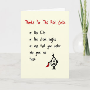 Thanks For The Red Socks - a quirky thank you poem