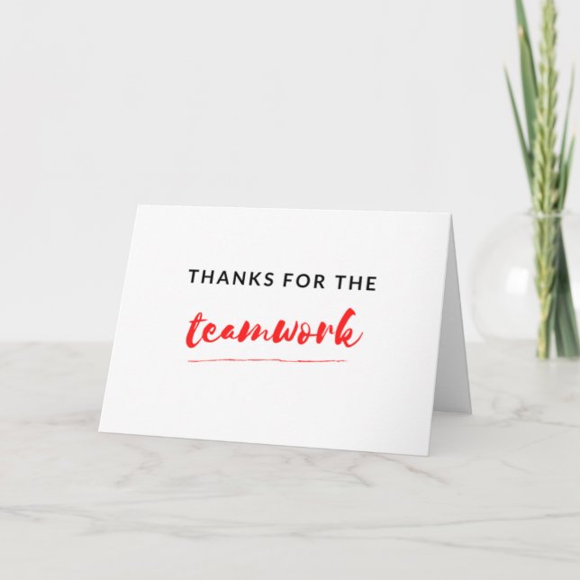 Thanks For The Teamwork 2 Card (Front)
