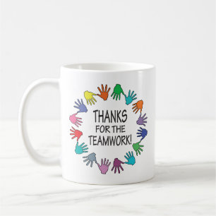 Thanks for the Teamwork Hands Appreciation Coffee Mug