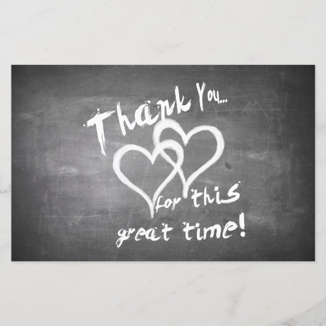 Thanks for this great time on a chalk board (Front)