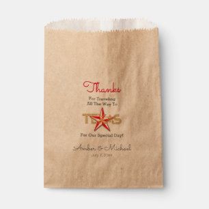 Thanks For Travelling To Texas Wedding Personalise Favour Bag