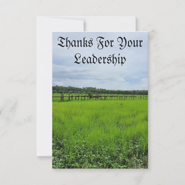 Thanks For Your Leadership Flat Thank You Card (Front)