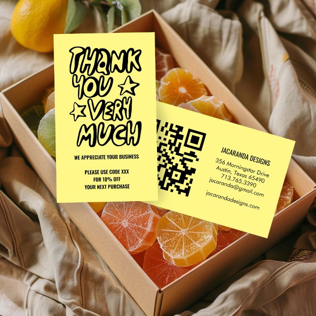 Thanks for Your Order DISCOUNT CODE QR Code Business Card (Thanks for Your Order DISCOUNT CODE QR Code Thank You for your Business Card
)