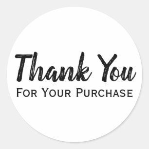 Thanks For Your Purchase Minimalist Company Classic Round Sticker