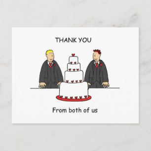 Thanks from Both of Us Gay Male Couple Postcard