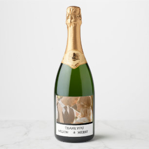 Thanks from the young people to the guests sparkling wine label