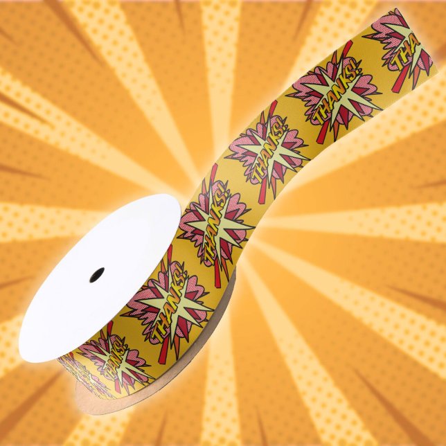 THANKS Fun Modern Comic Book Thank You Satin Ribbon (THANKS Fun Modern Comic Book Thank You Satin Ribbon)