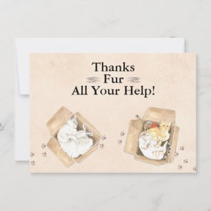 Thanks Fur All Your Help! Cats in Boxes, Thank You Card