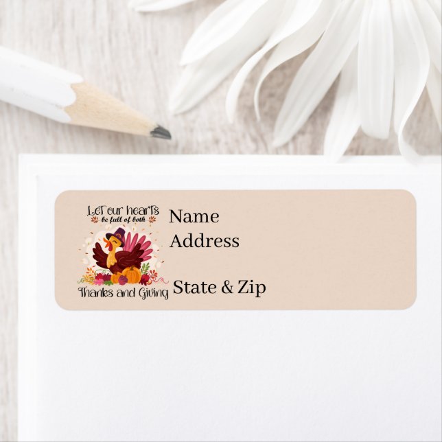 Thanks giving Thanksgiving Holiday turkey Return Address Label (Insitu)