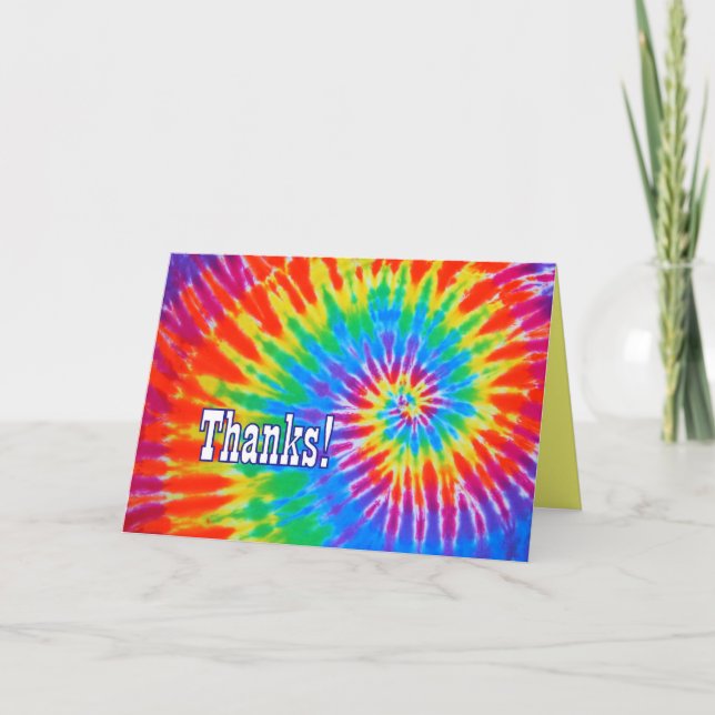 Thanks Groovy Tie-Dye Card (Front)