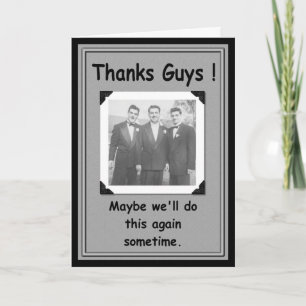 Thanks Guys Wedding Thanks - FUNNY Thank You Card