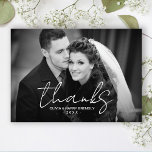 Thanks Hand Lettered Script Wedding Thank You Card<br><div class="desc">Thanks Hand Lettered Script Wedding Thank You Card. Personalise these elegant photo wedding thank you cards with your custom photos and text. You can edit the design further with the Edit Design button.</div>