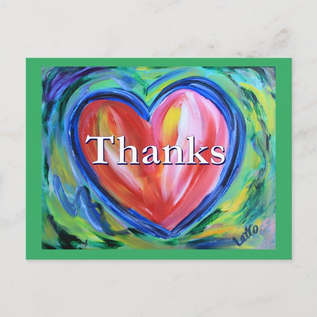 Thanks Heart Art Postcard (Front)
