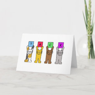 Thanks in Swedish Tack Carton Cats Card