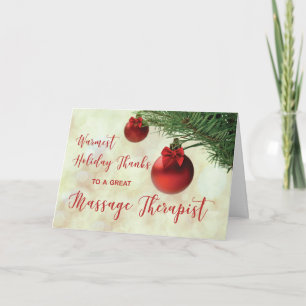 Thanks Massage Therapist Christmas Tree Ornament Card