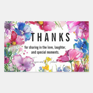Thanks🌻💗🌹 Meadow Blooms Collection Rectangular Sticker
