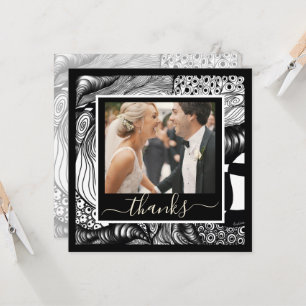 Thanks Modern elegant black and white with photo