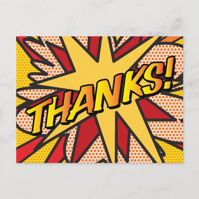THANKS Modern Fun Personalised Speech Bubble Announcement Postcard (Front)