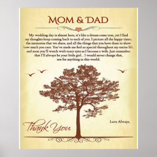 Thanks Mum and Dad Gift,Mother's/Father's Day Gift Poster