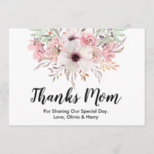 Thanks Mum Country Floral Wedding Thank You Card