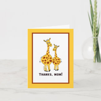 Thanks Mum Cute Giraffe Illustration Card