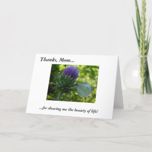 Thanks Mum Purple Thistle Note Cards