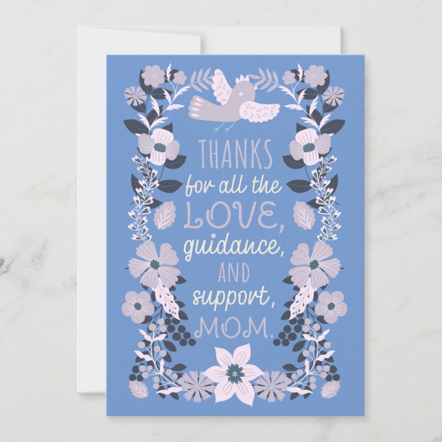 Thanks, Mum Scandinavian Folk Art Appreciation  Holiday Card (Front)