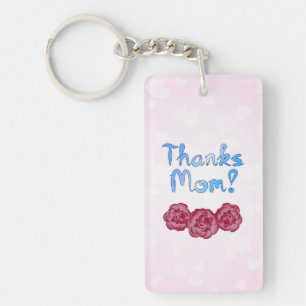 Thanks Mum with Carnation Flower for Mother’s Day Key Ring