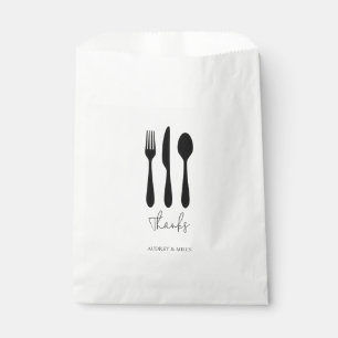 Thanks Names Black and White Dinner Favour Bag
