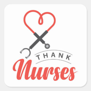 Thanks Nurses Square Sticker