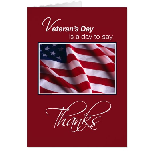Thanks on Veteran's Day, Flag on Red Card