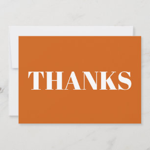 Thanks orange white modern thanksgiving card