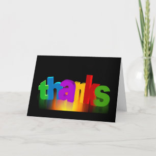 Thanks Peace Love Rainbow Digital Glow Destiny Thank You Card