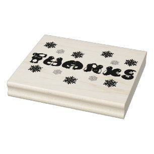 Thanks Penguin Pengins Snowflakes Thank You Stamp