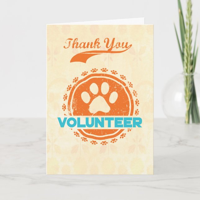 Thanks Pet Foster Parent Volunteer Round of A Paws Thank You Card (Front)