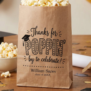Thanks Poppin White Modern Popcorn Design Favour Bag