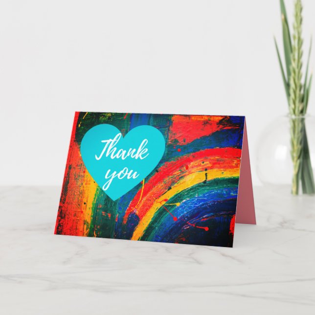 Thanks Rainbow Thank You Card (Front)