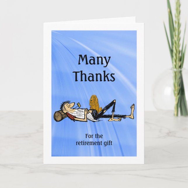 Thanks Retirement Gift Rip VanWinkle personalise T Thank You Card (Front)