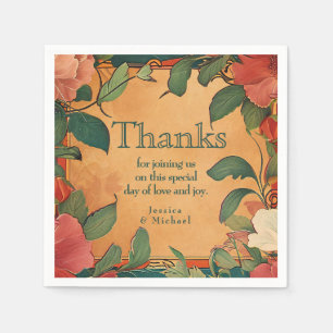 🌹 Thanks Rose Romance: Art Nouveau Splendour Napkin